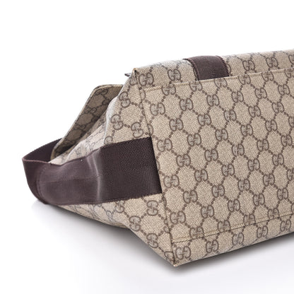 Gucci GG Plus Monogram Double Buckle Flap Messenger Bag Beige Ebony 8 of 9