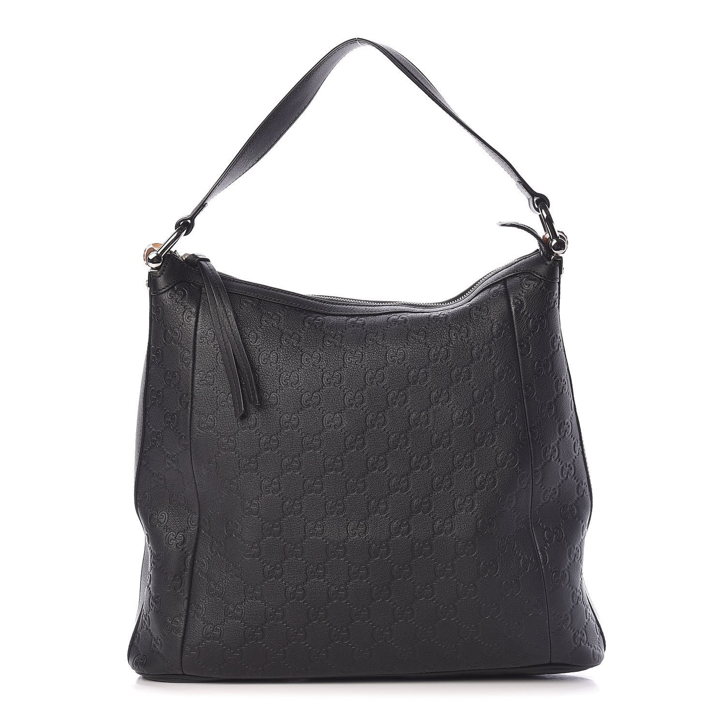 Guccissima Large Bamboo D-Ring Hobo Black