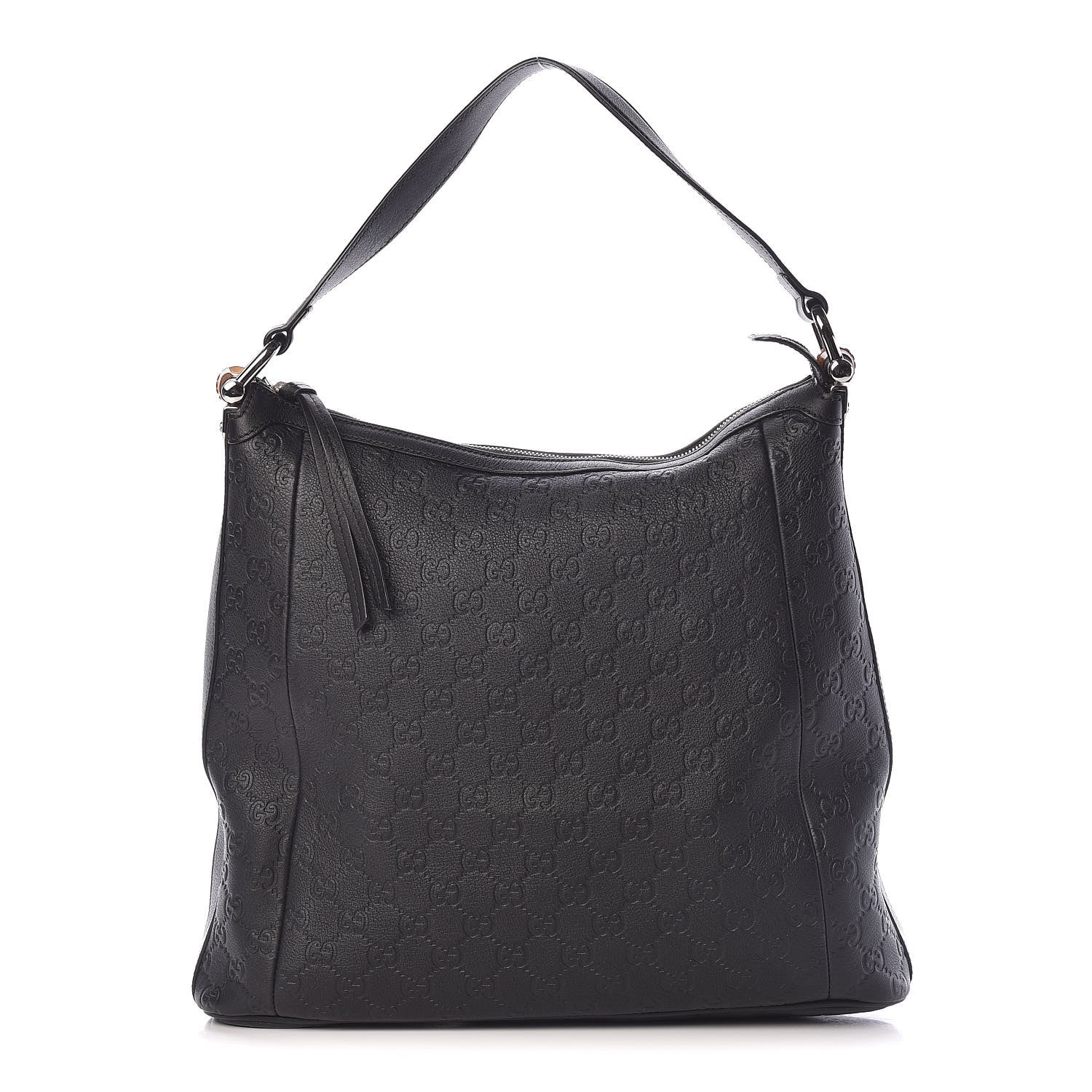 Gucci Guccissima Large Bamboo D-Ring Hobo Black 1 of 12
