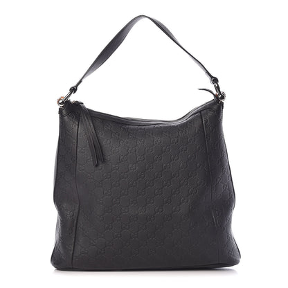 Gucci Guccissima Large Bamboo D-Ring Hobo Black 1 of 12