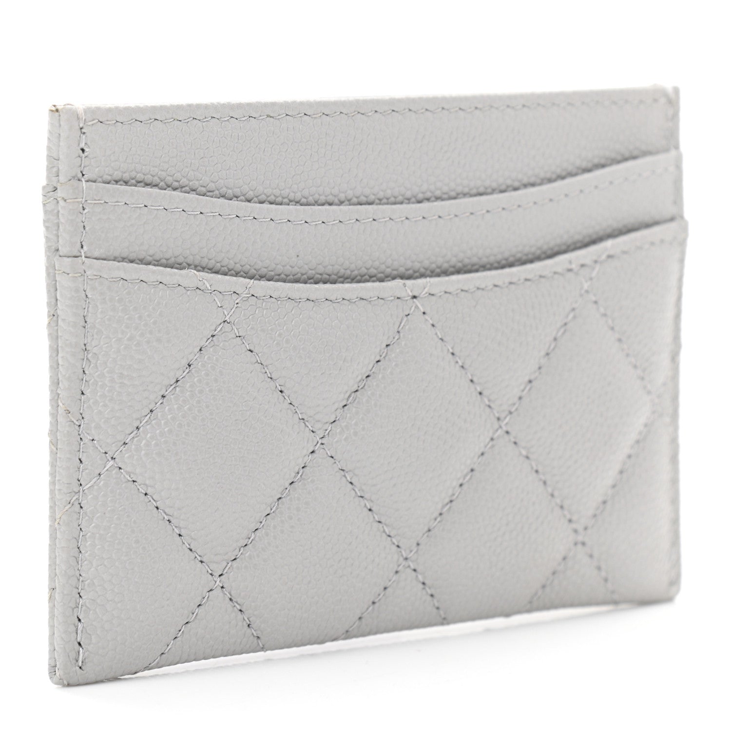 Chanel Caviar Quilted Card Holder Grey 3 of 8