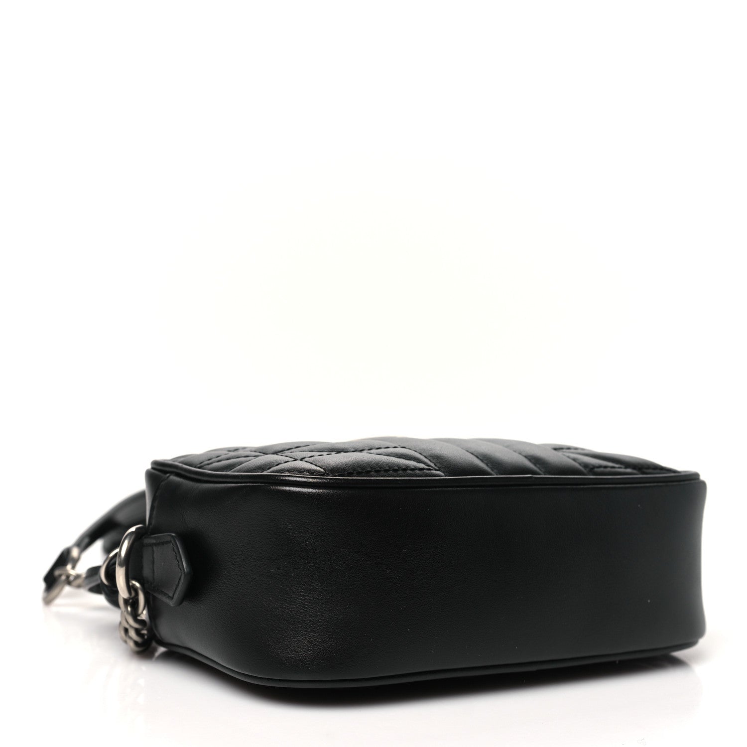 Gucci Calfskin Matelasse Aria Mini GG Marmont Chain Shoulder Bag Black 4 of 11