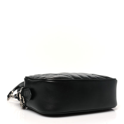 Gucci Calfskin Matelasse Aria Mini GG Marmont Chain Shoulder Bag Black 4 of 11