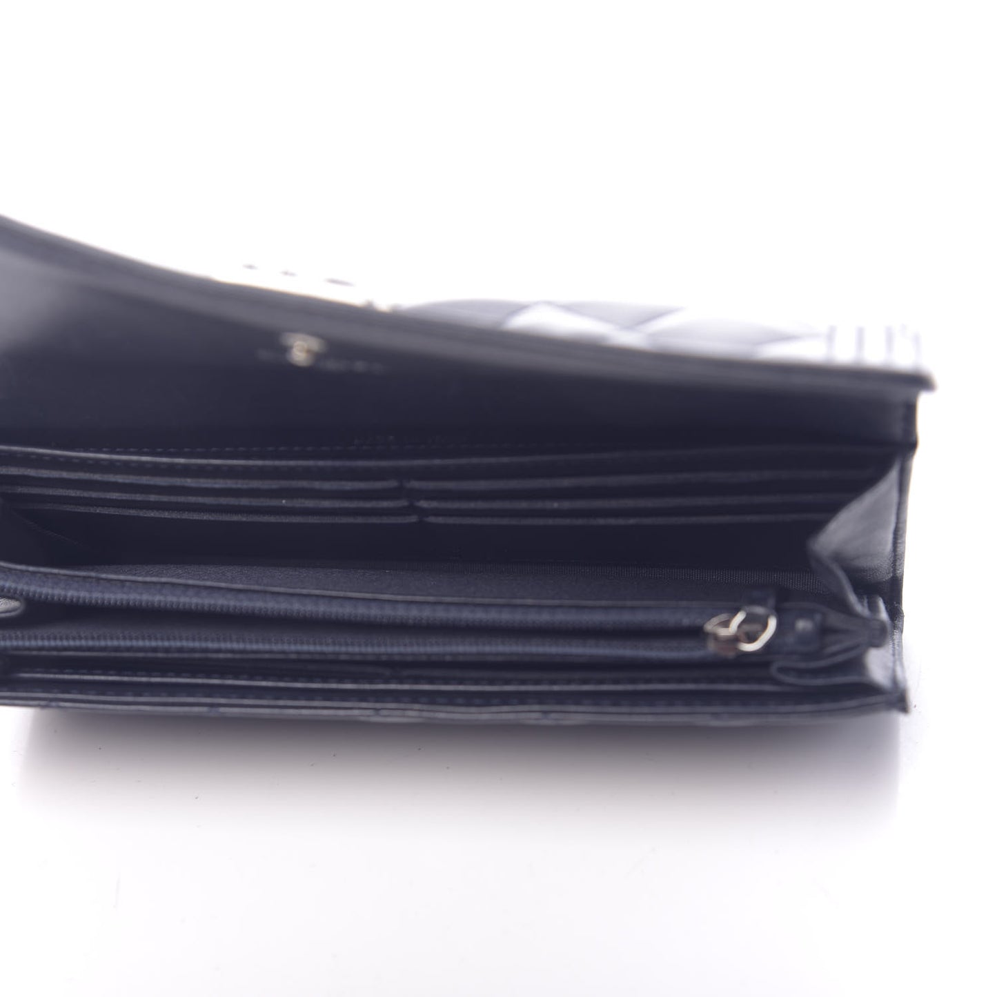 Lambskin Quilted Boy Flap Wallet Blue