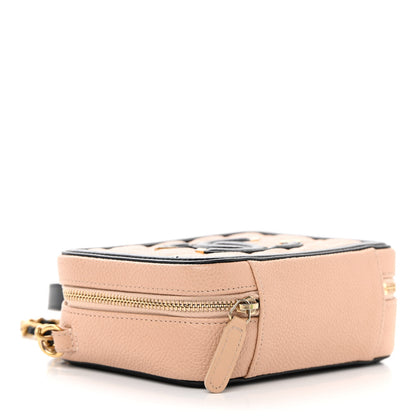 Chanel Caviar Quilted CC Filigree Vanity Clutch With Chain Beige Black 4 of 12