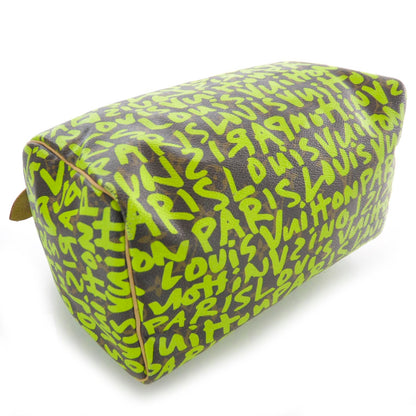 Louis Vuitton Monogram Graffiti Speedy 30 Green 4 of 7