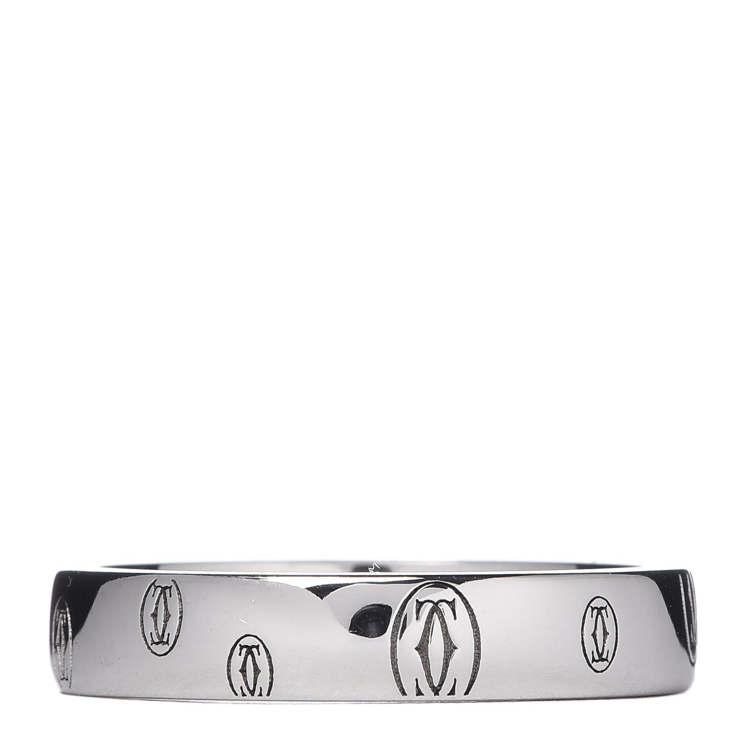 18K White Gold 4mm Happy Birthday Band Ring 55 7.25