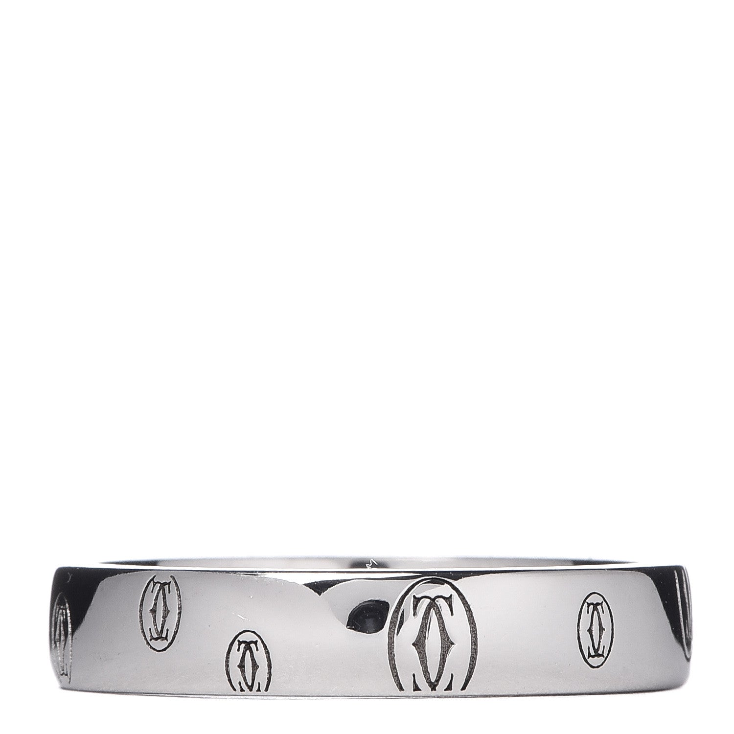 Cartier 18K White Gold 4mm Happy Birthday Band Ring 55 7.25 3 of 4