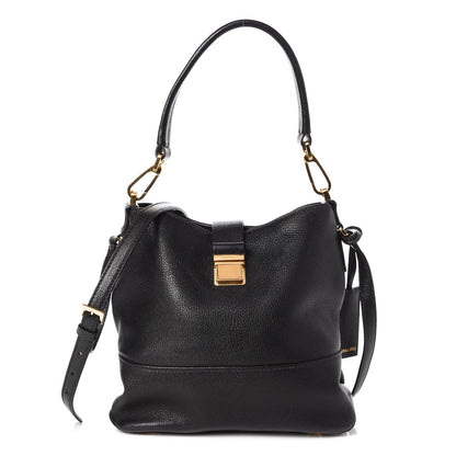 Miu Miu Goatskin Madras Secchiello Bucket Nero Black 1 of 9
