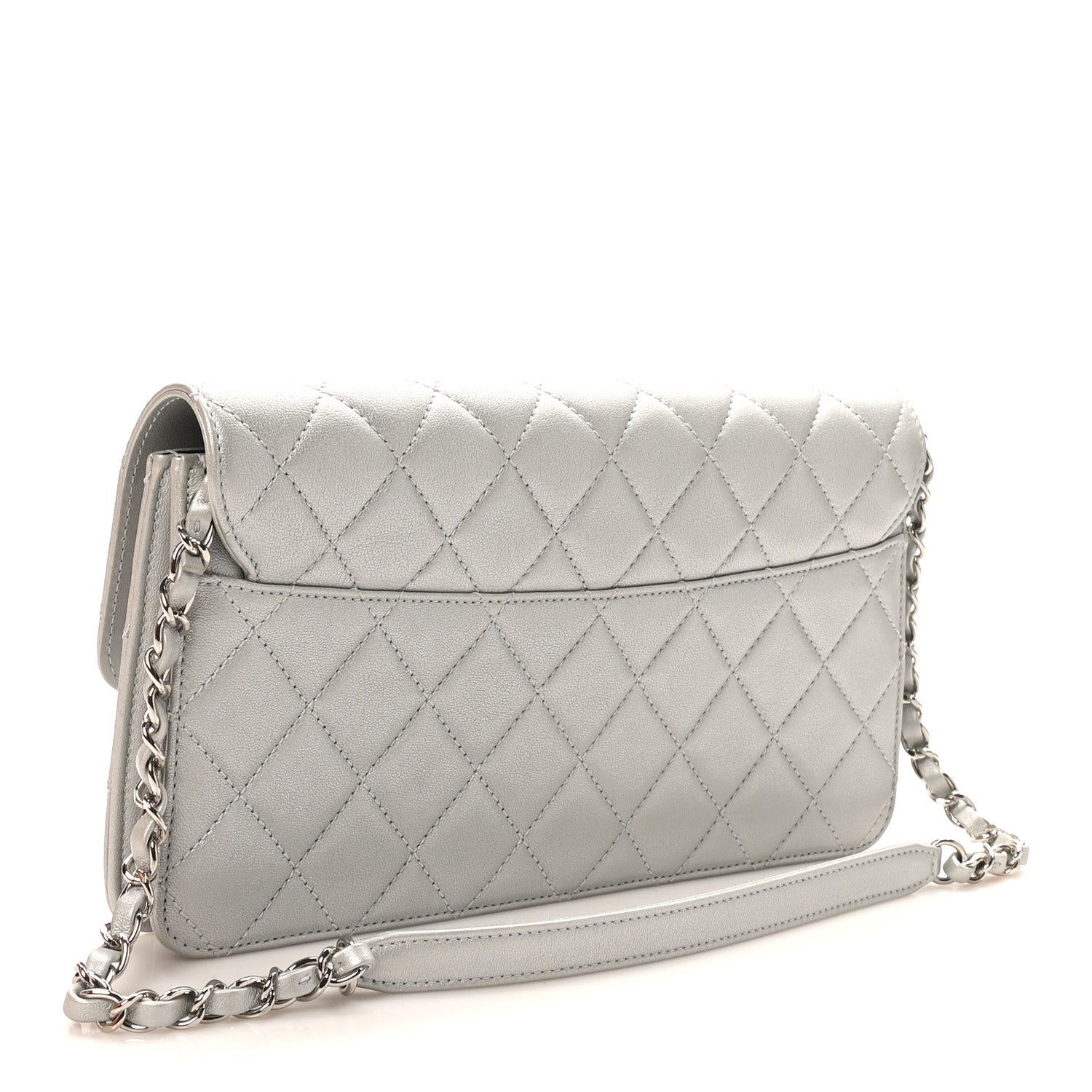 Chanel Metallic Sheepskin Quilted Small Beauty Lock Flap Silver 3 of 11