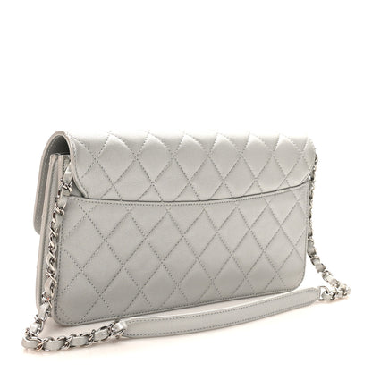 Chanel Metallic Sheepskin Quilted Small Beauty Lock Flap Silver 3 of 11