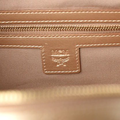 MCM Metallic Calfskin Ottomar Monogram Medium Half Moon Tote Gold 5 of 9