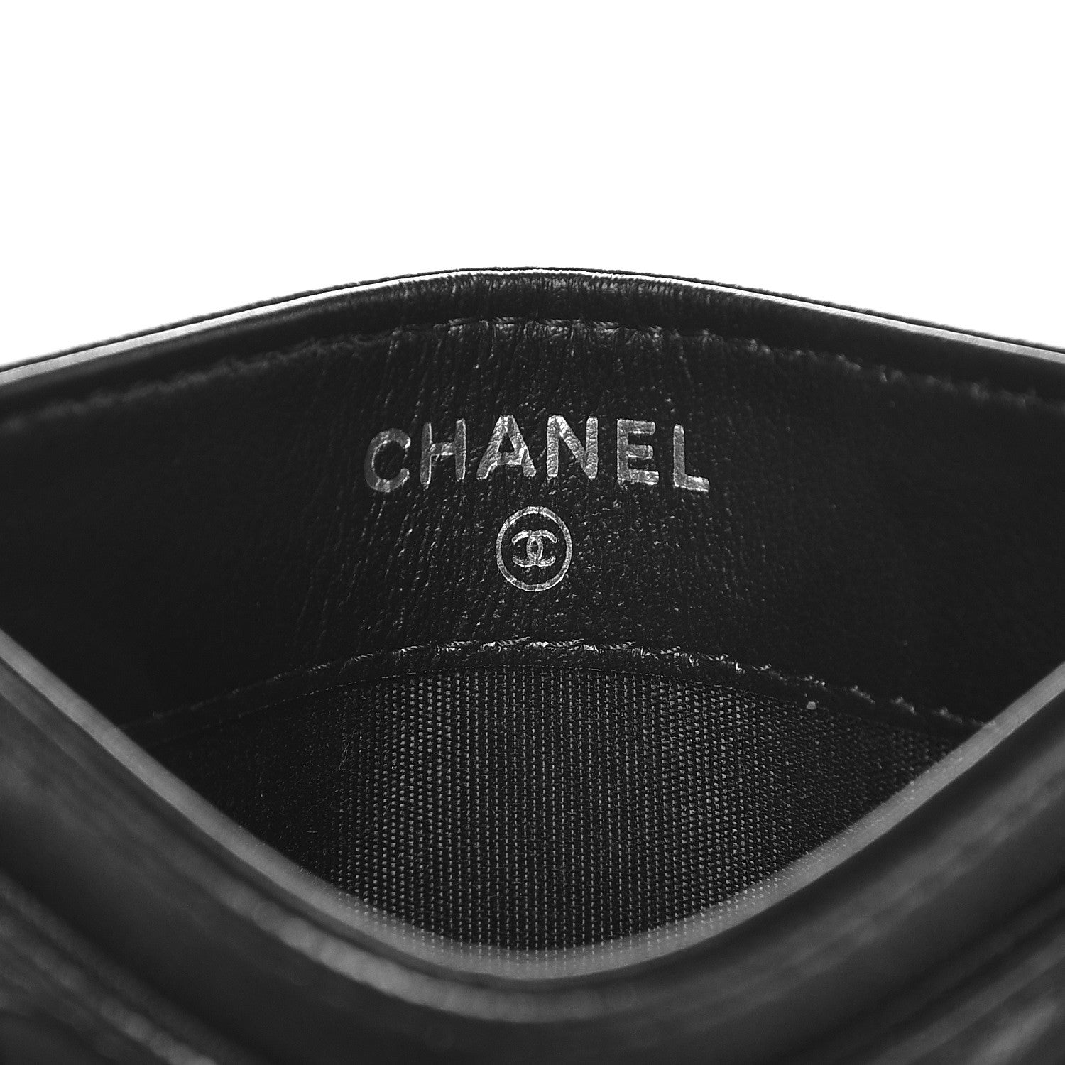 Chanel Lambskin Camellia Embossed Card Holder Black 6 of 9