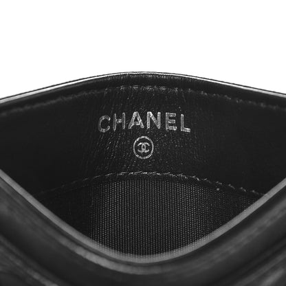 Chanel Lambskin Camellia Embossed Card Holder Black 6 of 9