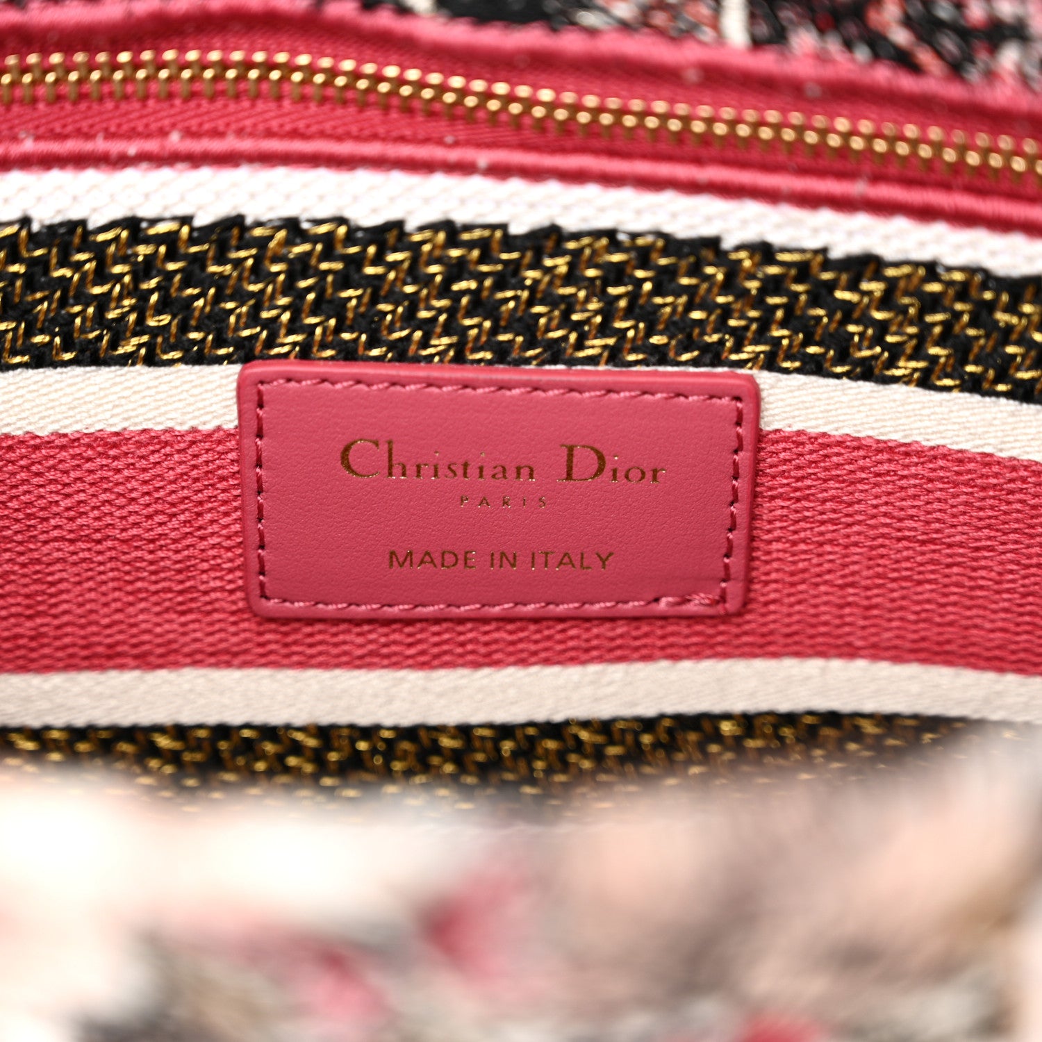 Christian Dior Canvas Embroidered Butterfly Print Medium Lady D-Lite Multicolor 7 of 11