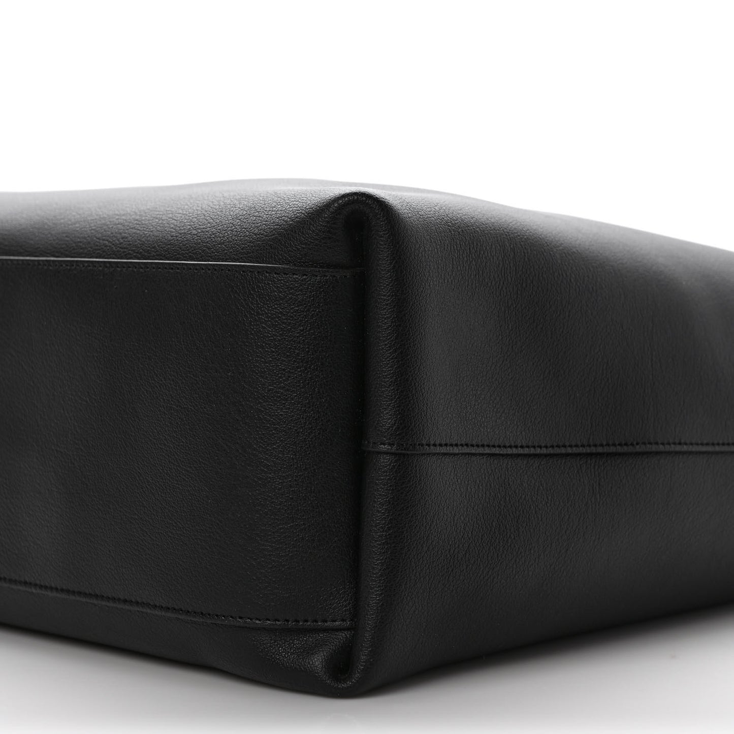 Calfskin Bold Shopping Tote Black
