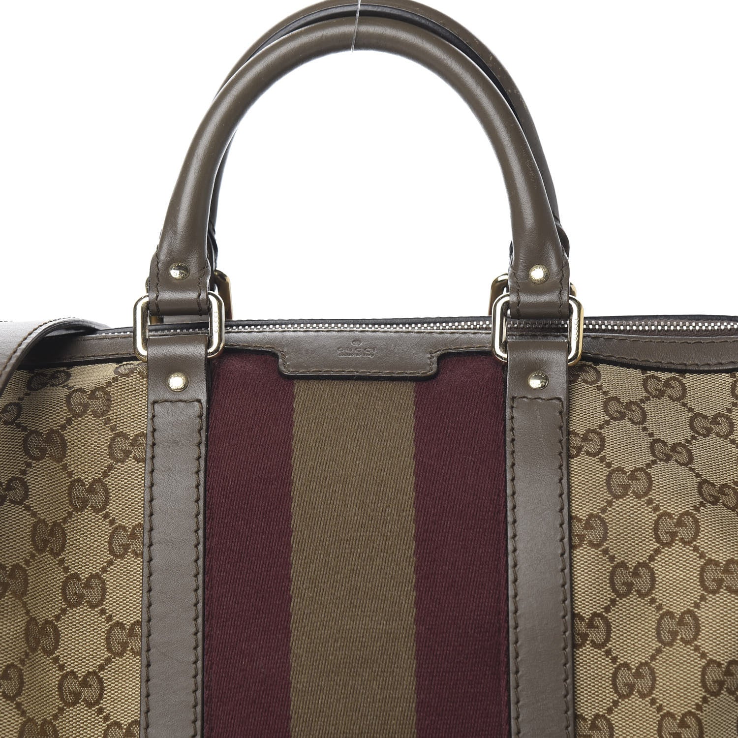 Gucci Monogram Vintage Web Medium Boston Maple Brown 14 of 14