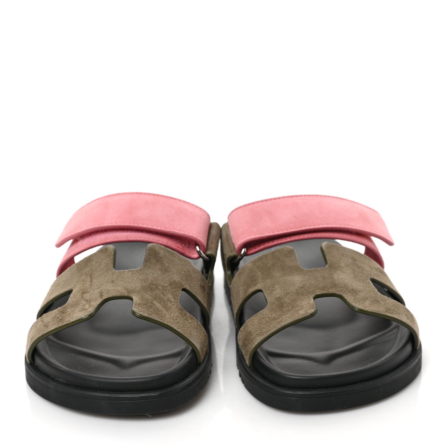 Hermes Suede Goatskin Womens Chypre Sandals 36 Toundra Rose Du Desert 2 of 9