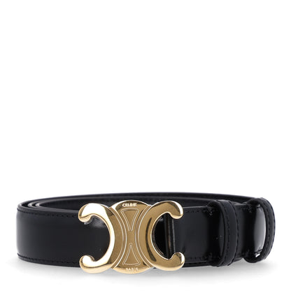 Celine Box Calfskin Medium 25mm Triomphe Belt 95 38 Black 1 of 7