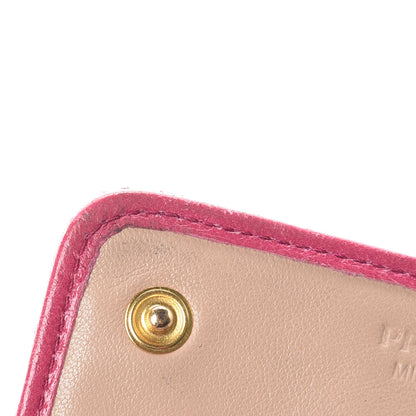 Prada Vitello Antic Soft Metal Chevron Wallet Pink 16 of 16