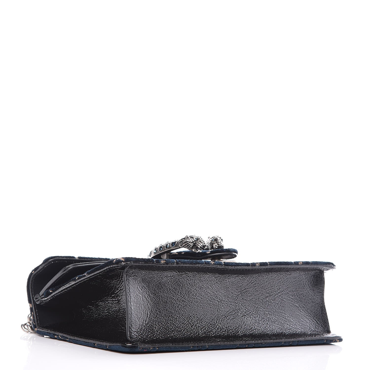 Gucci Velvet Skipper Crystal GG Monogram Small Dionysus Shoulder Bag Blue Beige Black 4 of 12