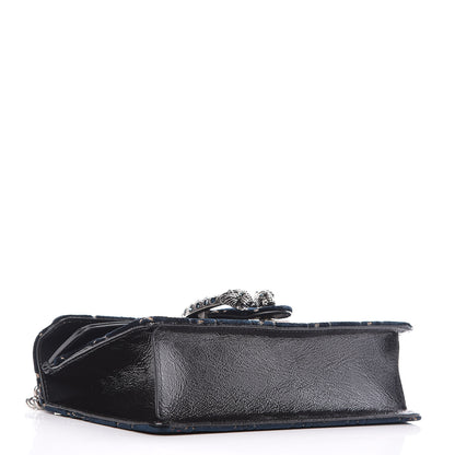 Gucci Velvet Skipper Crystal GG Monogram Small Dionysus Shoulder Bag Blue Beige Black 4 of 12