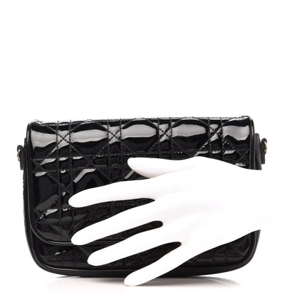 Christian Dior Patent Cannage Wallet on Chain Pouch Black 2 of 10
