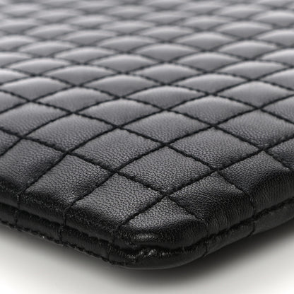 Celine Calfskin Quilted C Charm Pouch Black 9 of 11