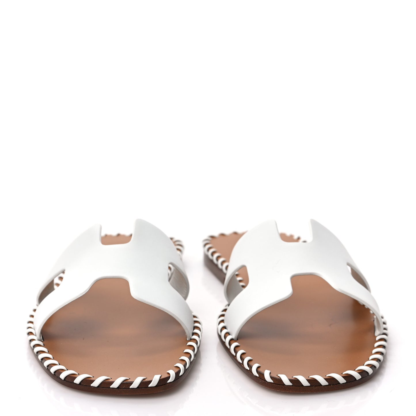 Calfskin Braided Oran Sandals 36.5 White