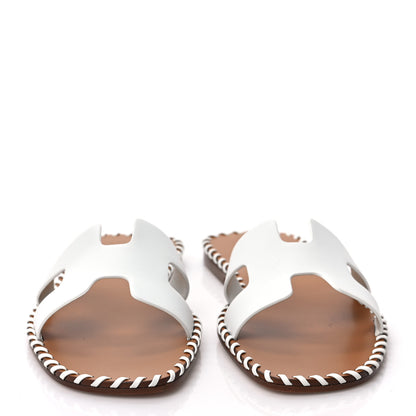 Hermes Calfskin Braided Oran Sandals 36.5 White 2 of 9
