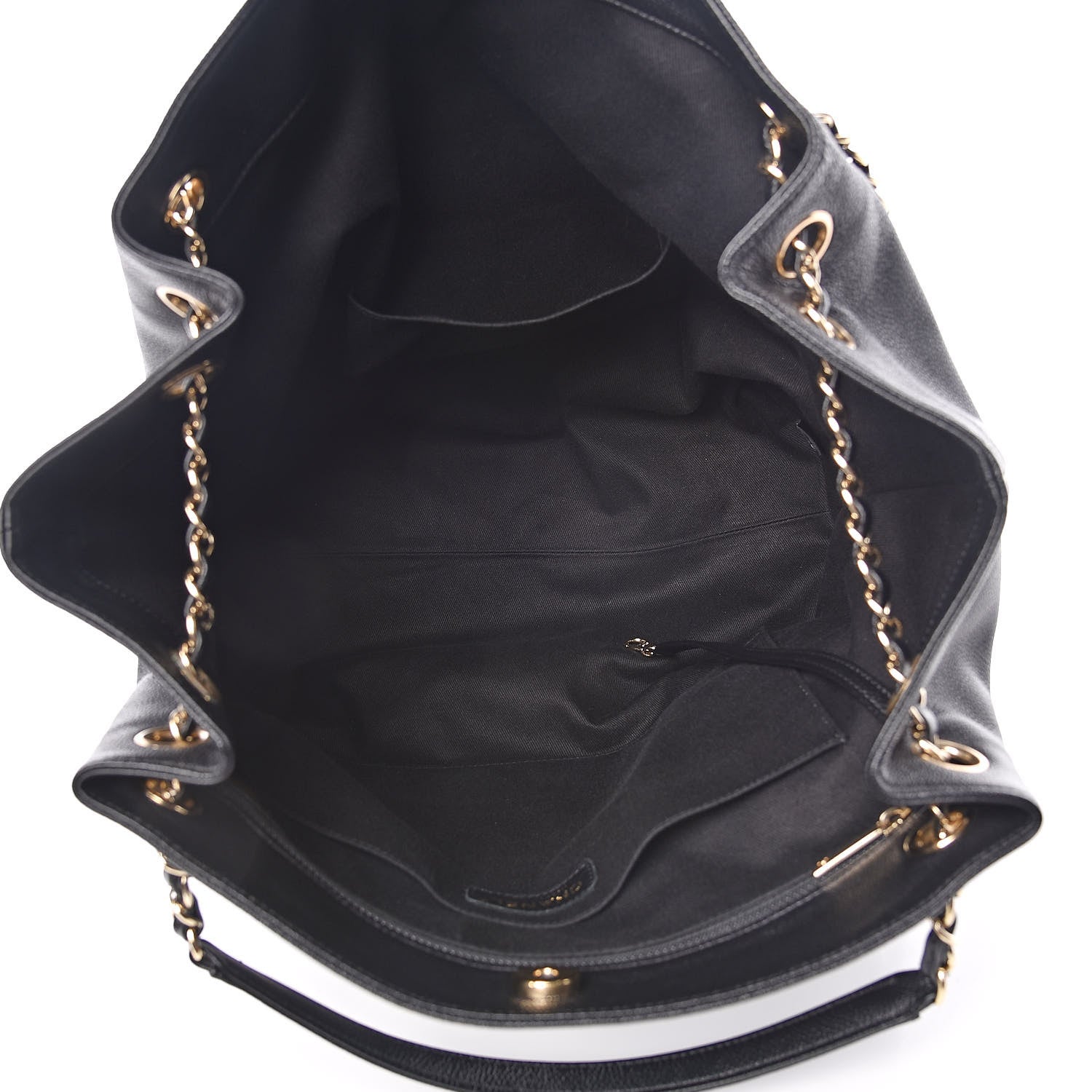 Chanel Crumpled Grained Calfskin Zip and Carry Shopping Tote Black 5 of 14