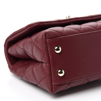 Chanel Caviar Quilted Extra Mini Coco Handle Flap Burgundy 6 of 11