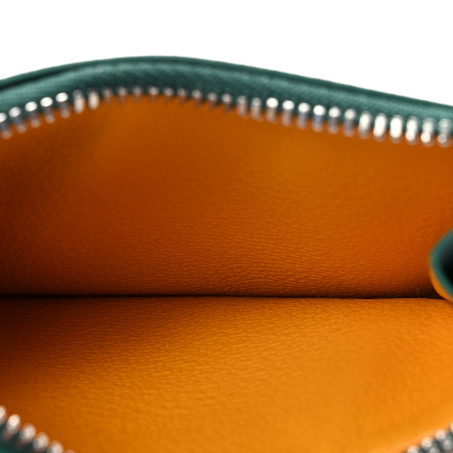 Goyardine Bourbon Zipped Card Holder Green