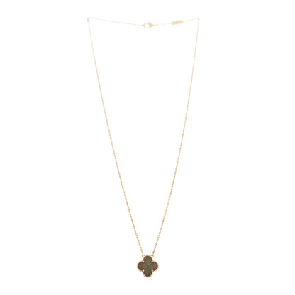 Van Cleef & Arpels 18K Rose Gold Gray Mother of Pearl Vintage Alhambra Pendant Necklace 3 of 5