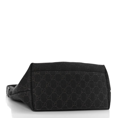 Gucci Denim Monogram Small Hobo Dark Brown 4 of 9