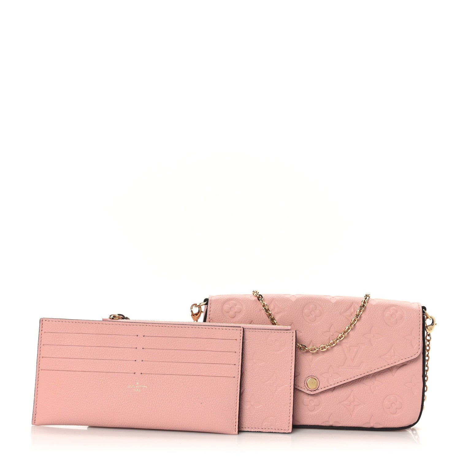 Louis Vuitton Empreinte Pochette Felicie Chain Wallet Rose Poudre 3 of 9