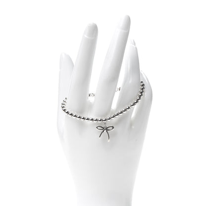 Tiffany Sterling Silver 4mm Bow Bead Bracelet 2 of 6