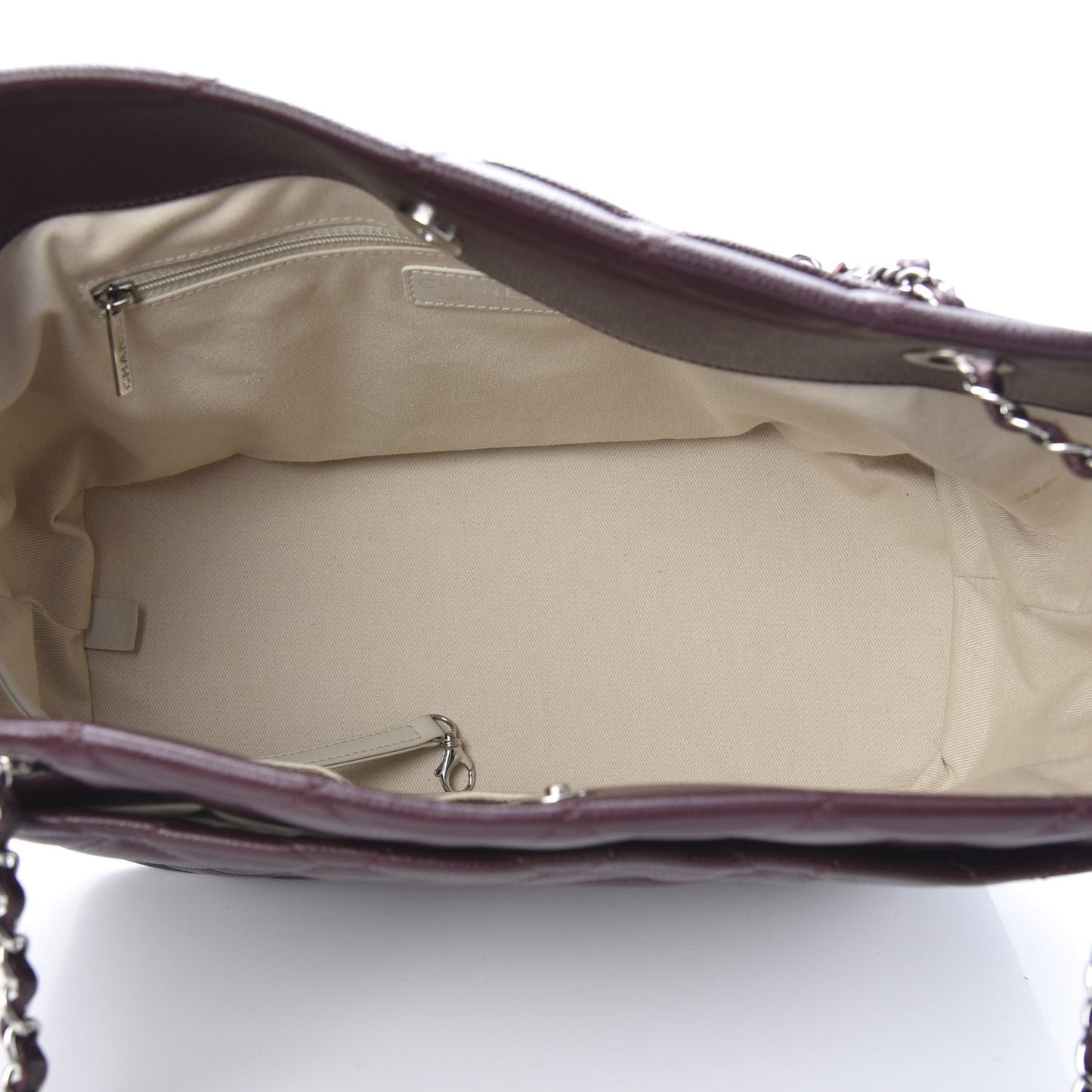 Caviar Quilted Timeless CC Soft Tote Bordeaux