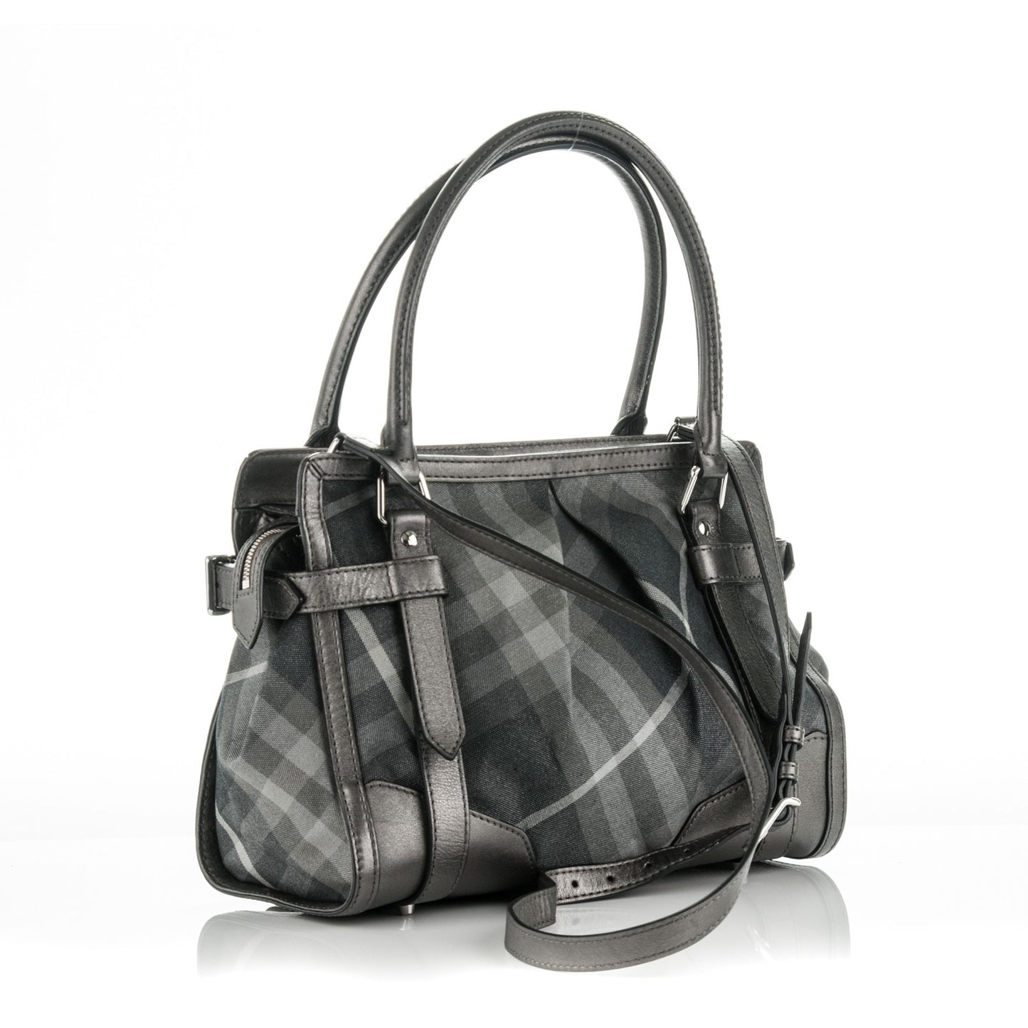Shimmer Check Pilgrim Satchel Pewter