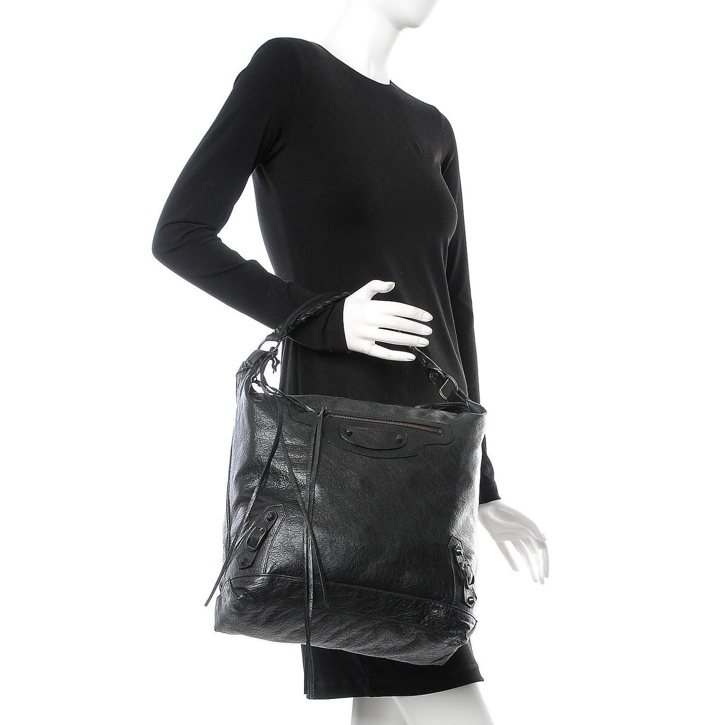 Agneau Classic Hardware Day Hobo Black