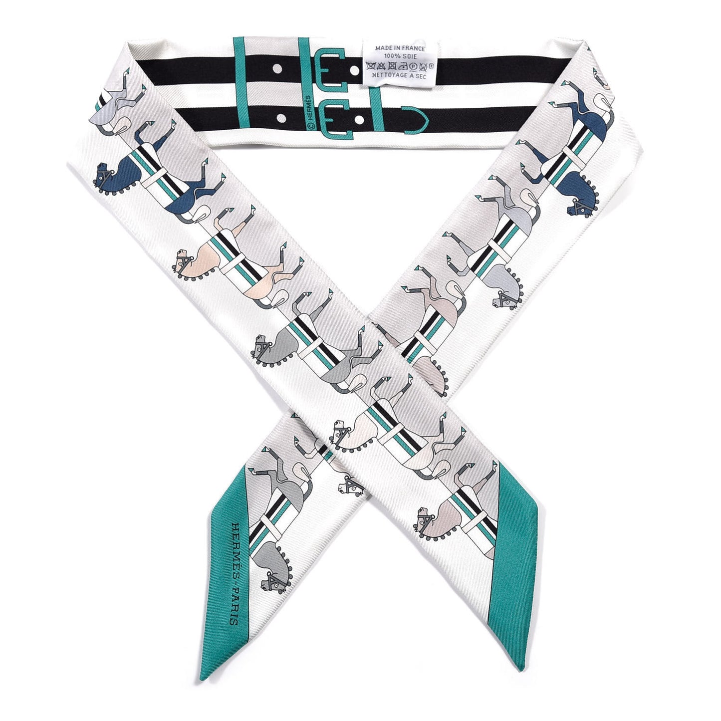 Silk Rocabar Twilly White Gris Perle Menthe