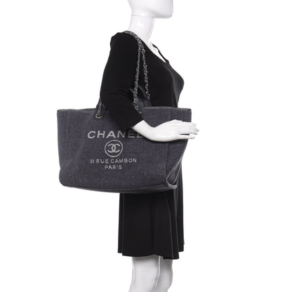 Chanel Lurex Boucle Medium Deauville Tote Grey 2 of 10
