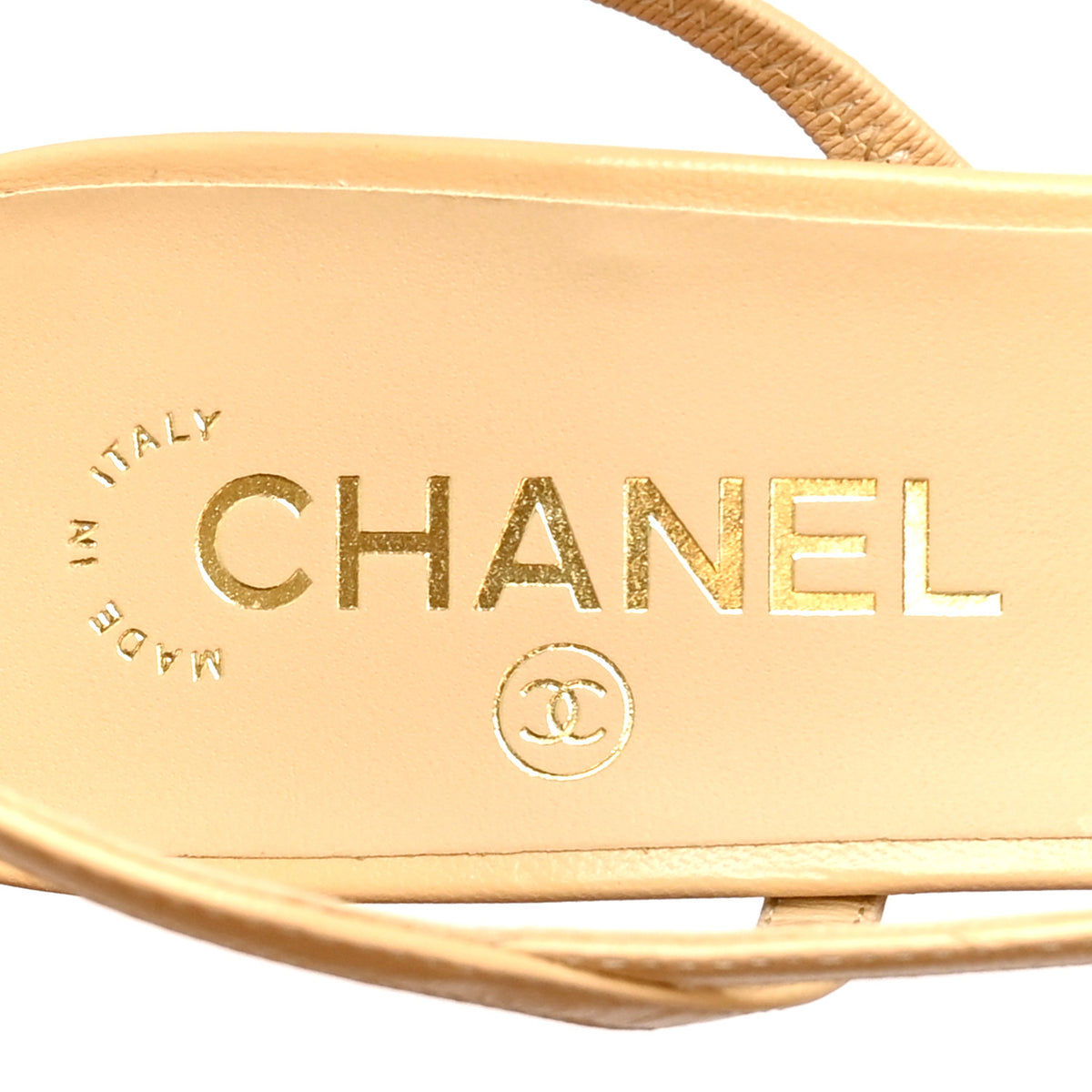 Chanel Goatskin Grosgrain Cap Toe CC Slingback Pumps 40 Beige Black 9 of 11