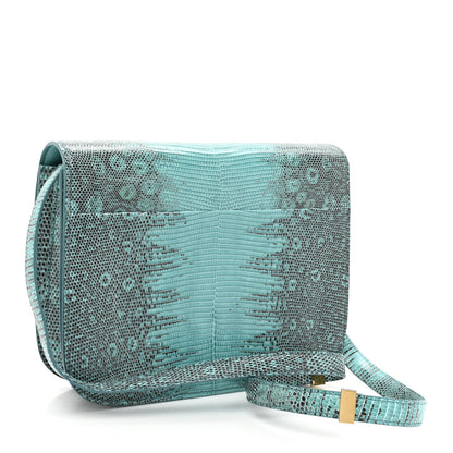 Celine Lizard Medium Classic Box Flap Bag Antarctic 3 of 13