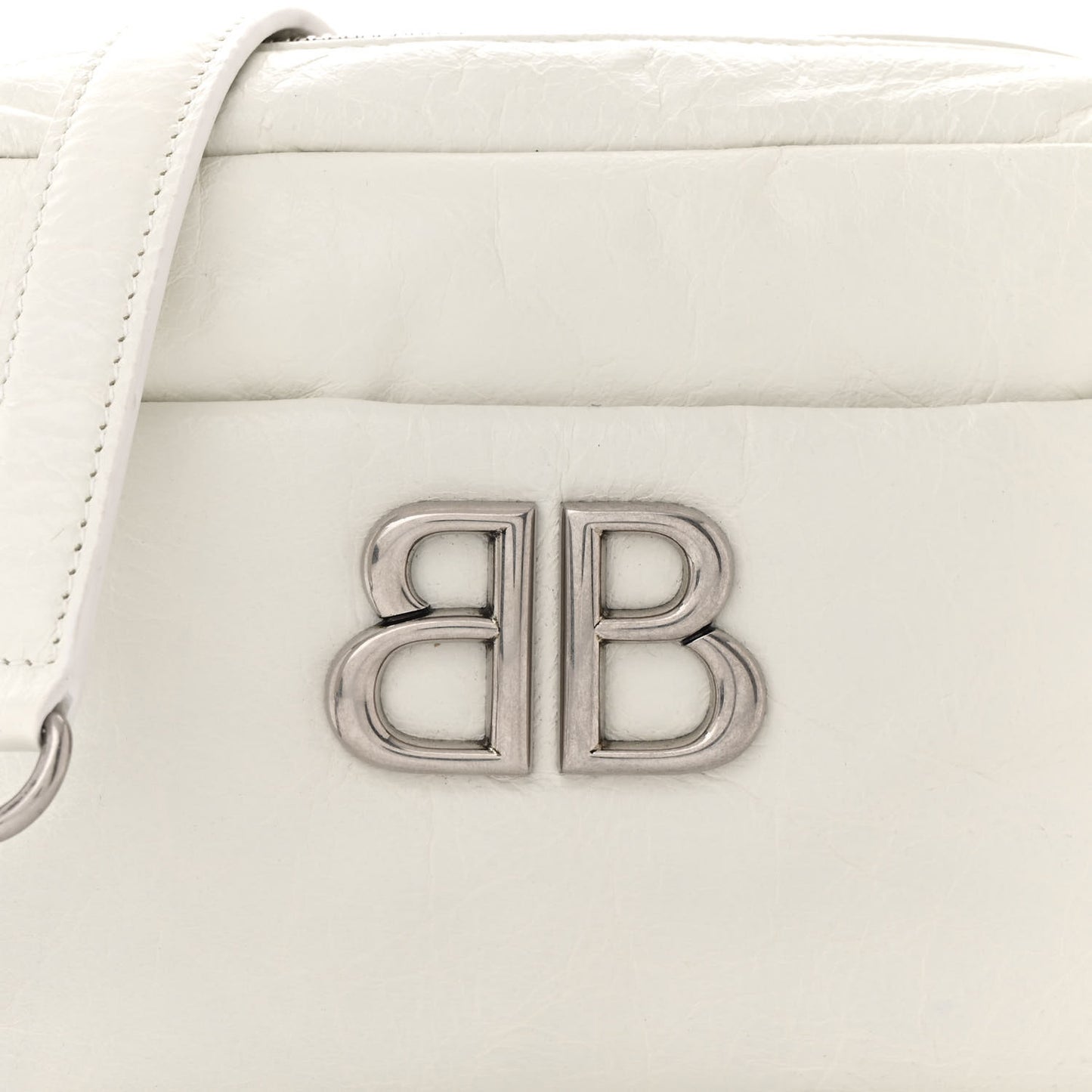 Agneau Arena XS Monaco Camera Shoulder Bag Optic White