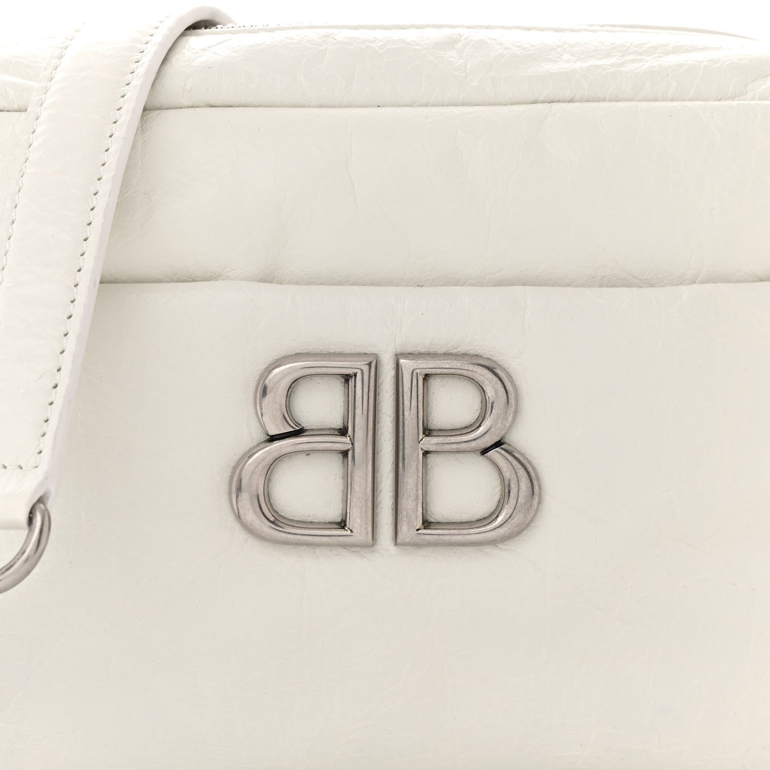 Balenciaga Agneau Arena XS Monaco Camera Shoulder Bag Optic White 8 of 10