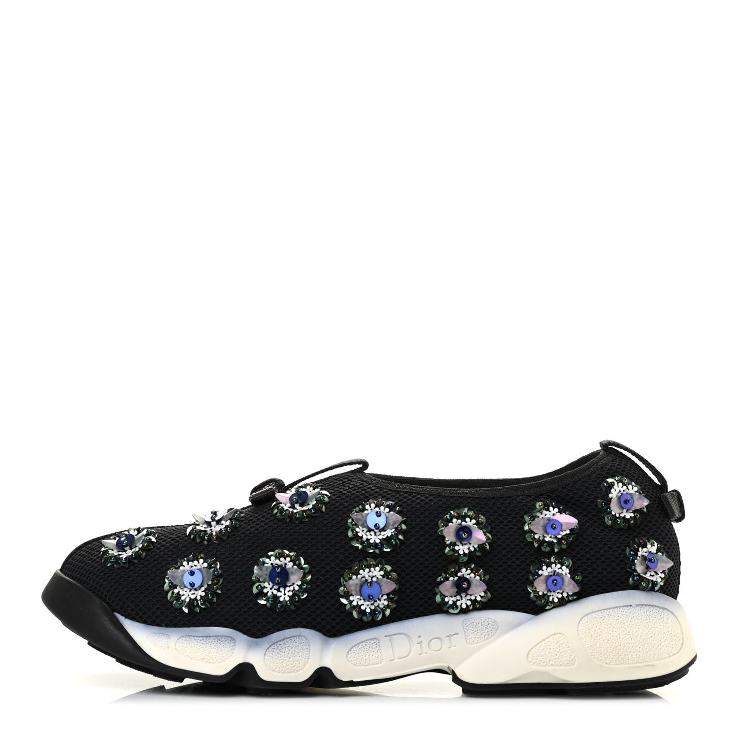 Christian Dior Technical Canvas Embellished Dior Fusion Sneakers 38.5 Black 1 of 10