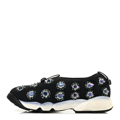 Christian Dior Technical Canvas Embellished Dior Fusion Sneakers 38.5 Black 1 of 10