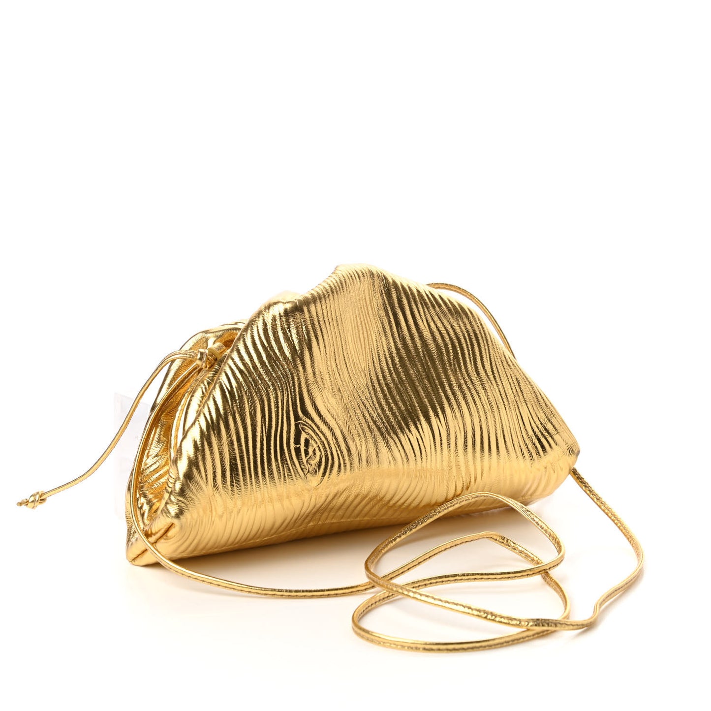 Metallic Bark Calfskin The Mini Pouch Gold