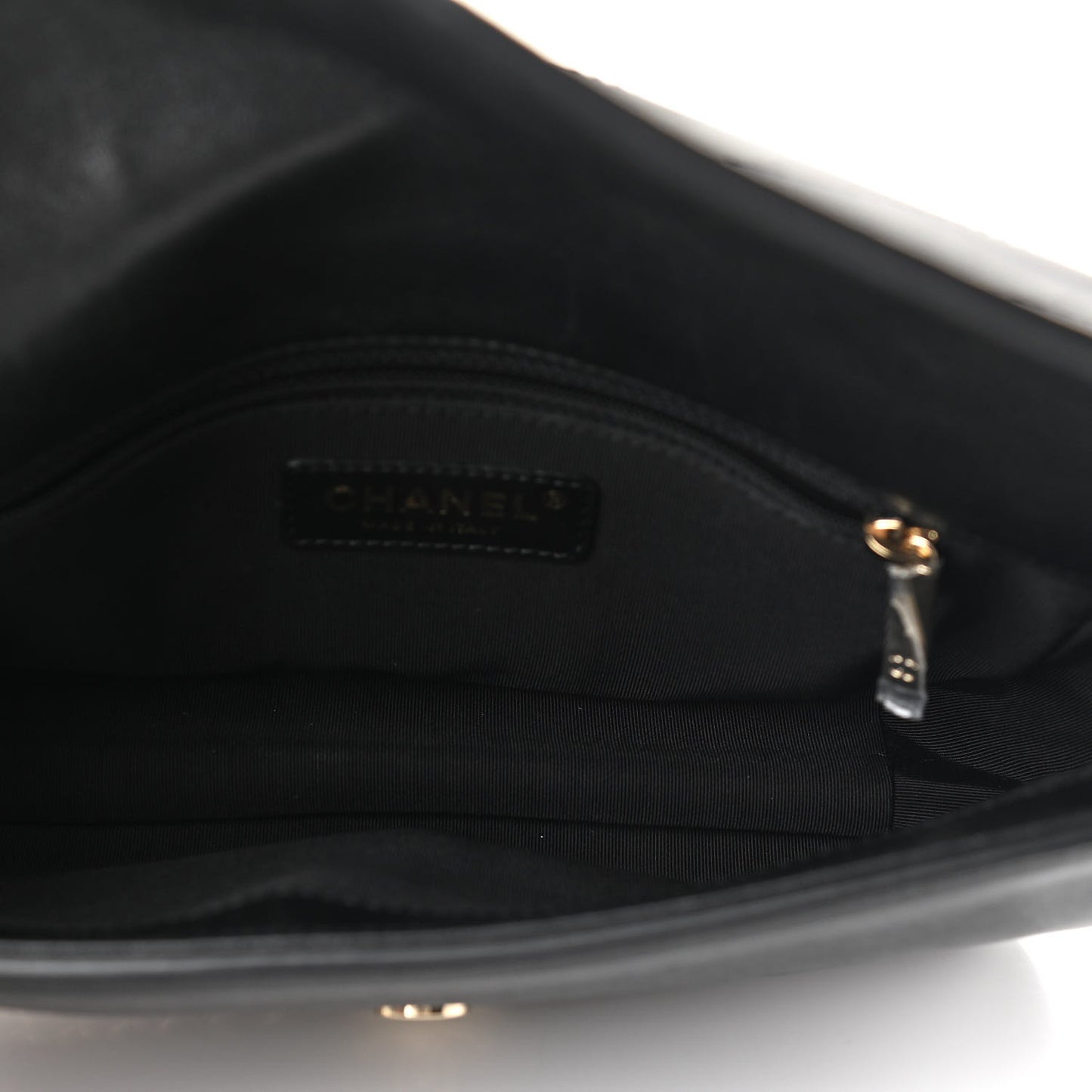 Sheepskin Chevron Quilted Mini Double Chevron Flap Black